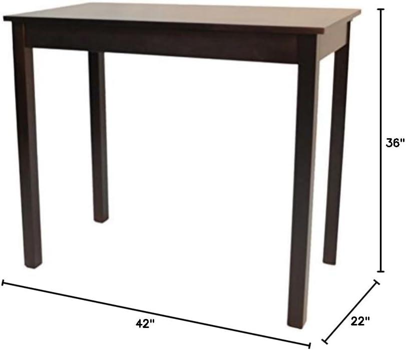 Carolina Living Keegan Pub Bar Espresso: Counter Height Dining Table for 4, Rubberwood Frame