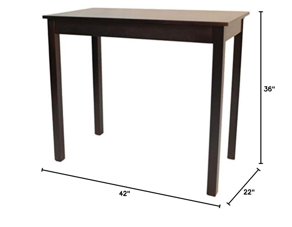 Carolina Living Keegan Pub Bar Espresso: Counter Height Dining Table for 4, Rubberwood Frame