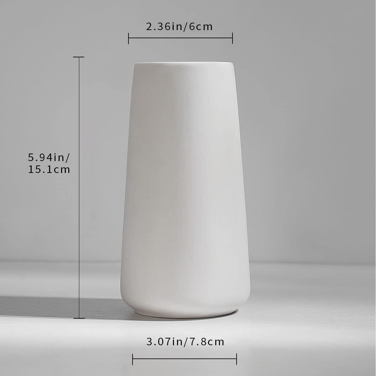 White Ceramic Geometric Decorative Table Vase