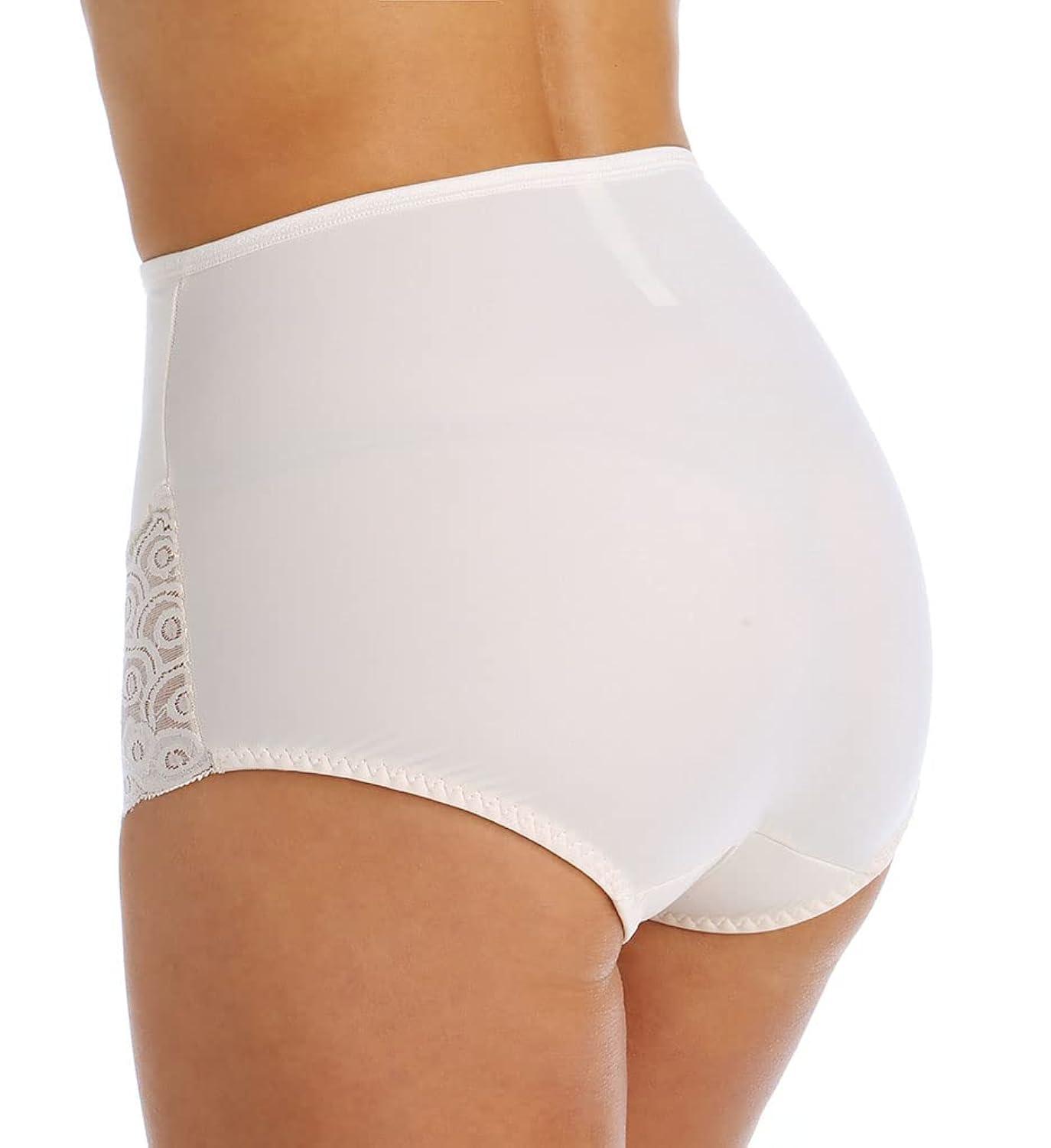 Bali Women's Shapewear Brief with Lace Firm Control 2-Pack, White, 2X