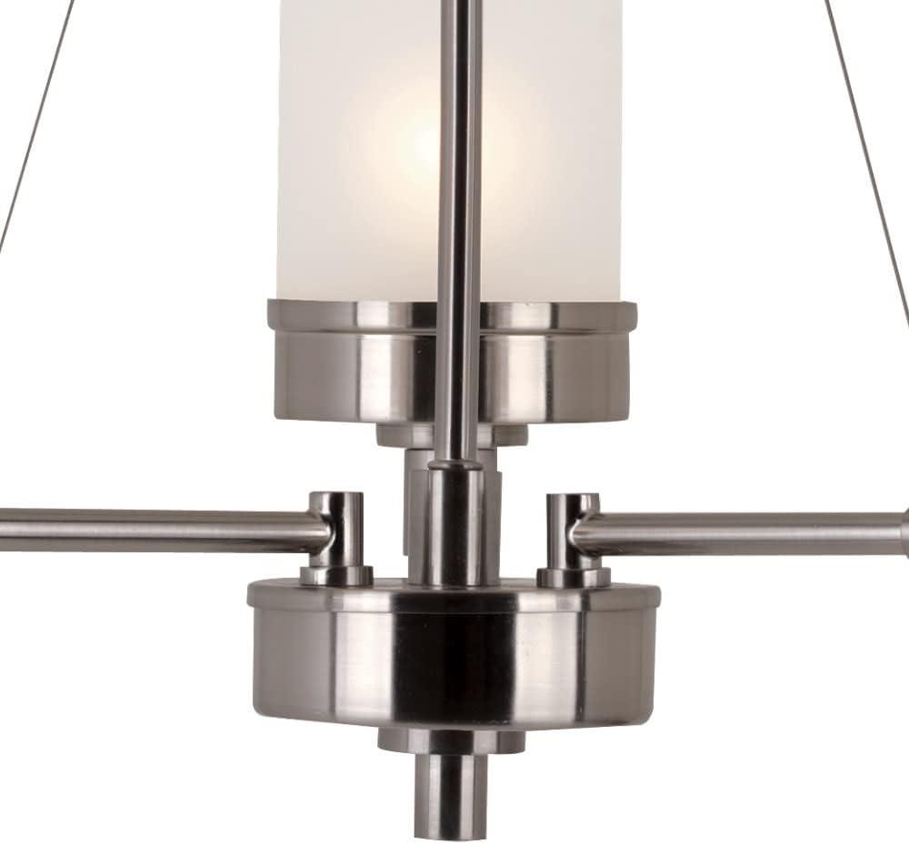 Fusion Urban Swag 22" Brushed Nickel Outdoor Chandelier with Frosted Glass Shades