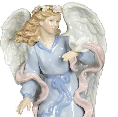 Kevins Gift Shoppe Ceramic Angel Holding Peace Dove Music Box
