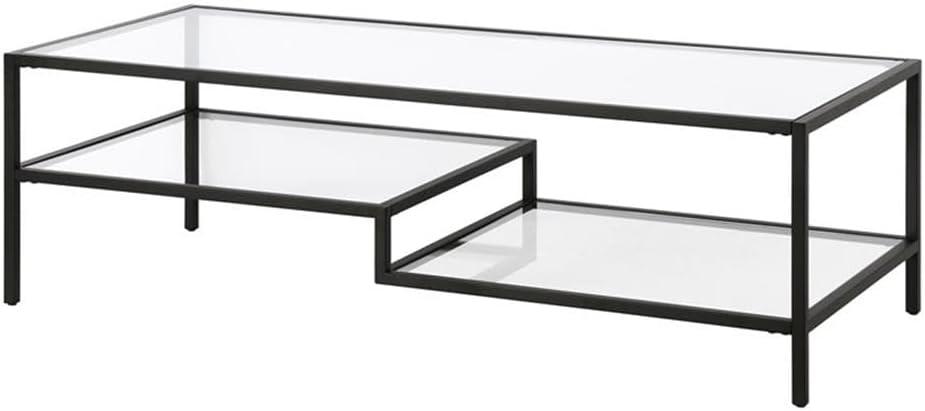 Evelyn&Zoe Lovett 54" Wide Rectangular Coffee Table in Blackened Bronze