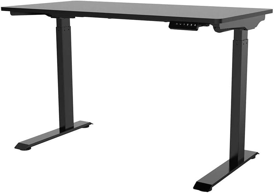 Monoprice WFH Single Motor Height Adjustable Sit-Stand Desk Table with 4 foot Top, Black, Laptop Computer Workstation - Workstream Collection