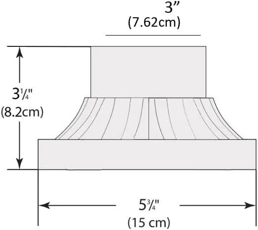 Canby 5.5 in. Black Square Pier Mount Base for 3 inch Post Top Mounts