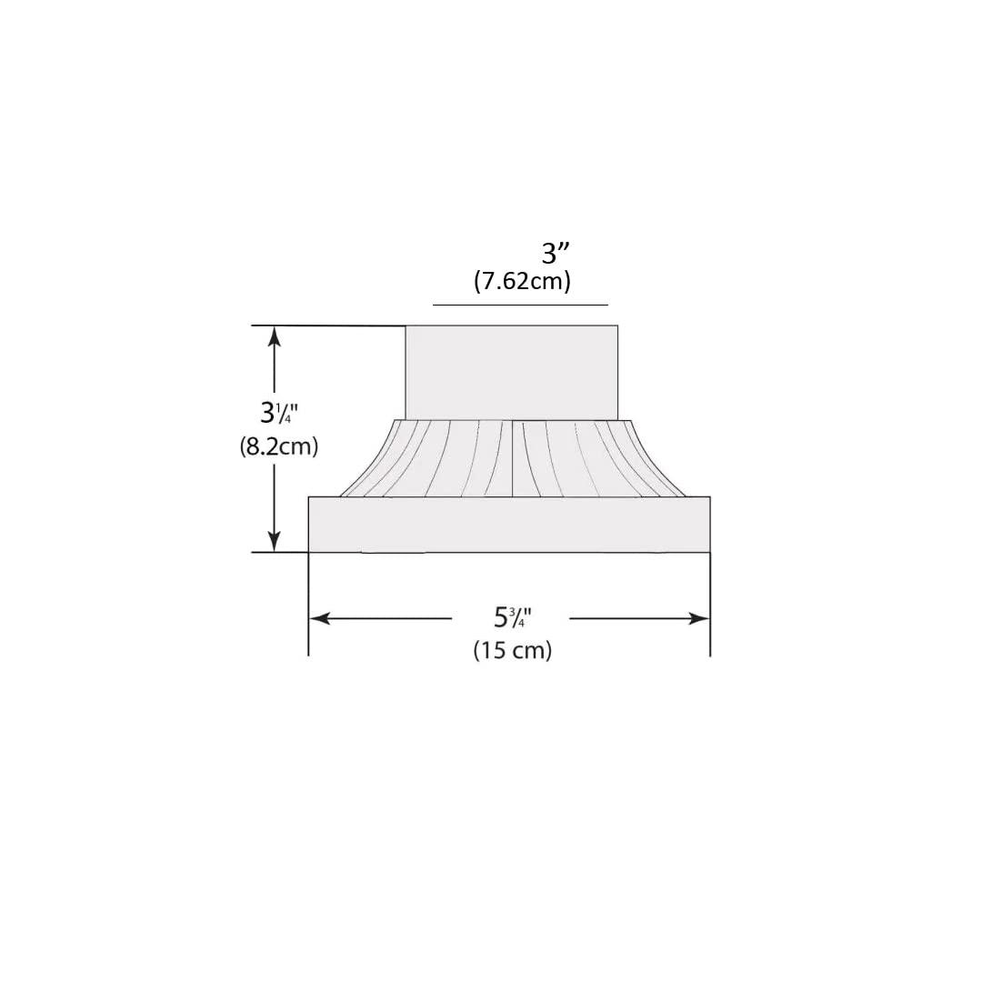 Canby 5.5 in. Black Square Pier Mount Base for 3 inch Post Top Mounts