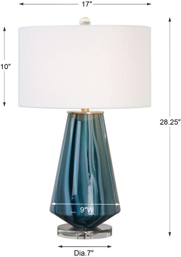 Uttermost Pescara 29" Teal-Gray and Blue-Swirl Glass Modern Table Lamp