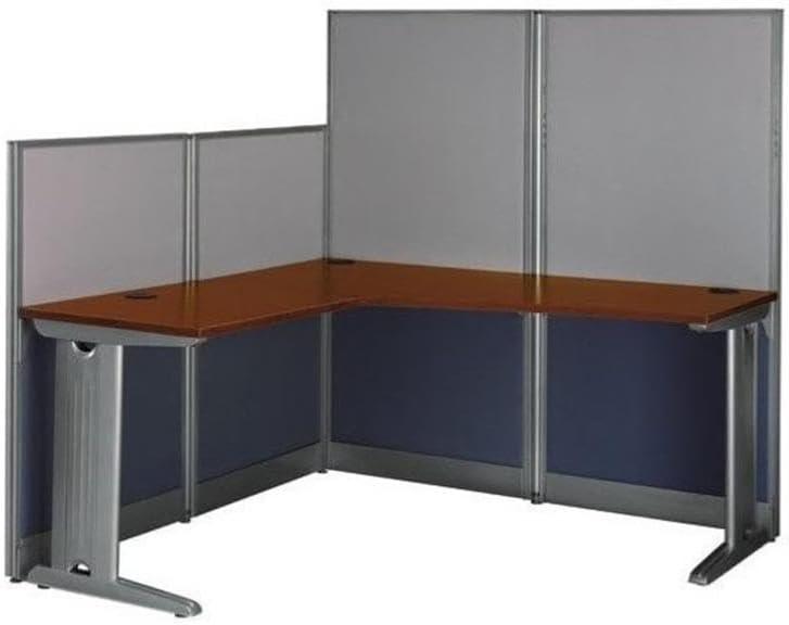 Office In An Hour L-Shaped 1 Person Cubicle with Cable Management