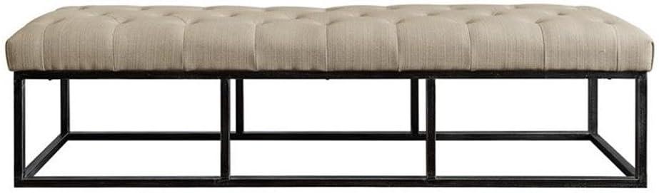 Danes Claire Tufted Bench with Iron Legs, Modern 72.5" Bench for Bedroom or Living Room