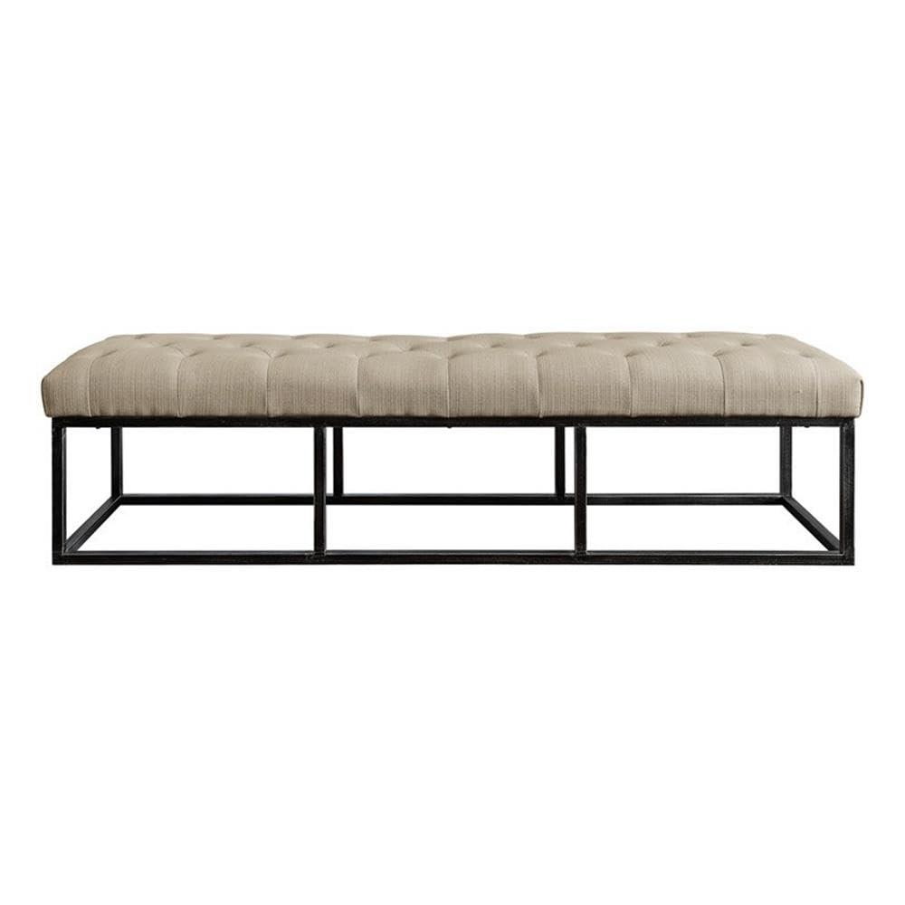 Danes Claire Tufted Bench with Iron Legs, Modern 72.5" Bench for Bedroom or Living Room