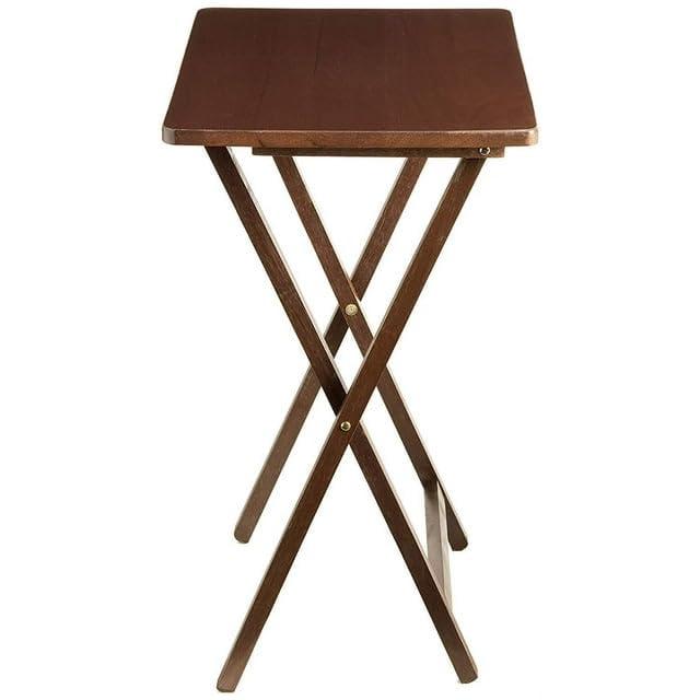 Mainstays Indoor Single Folding TV Tray Table - Walnut L 19 x  W 15 x H 26