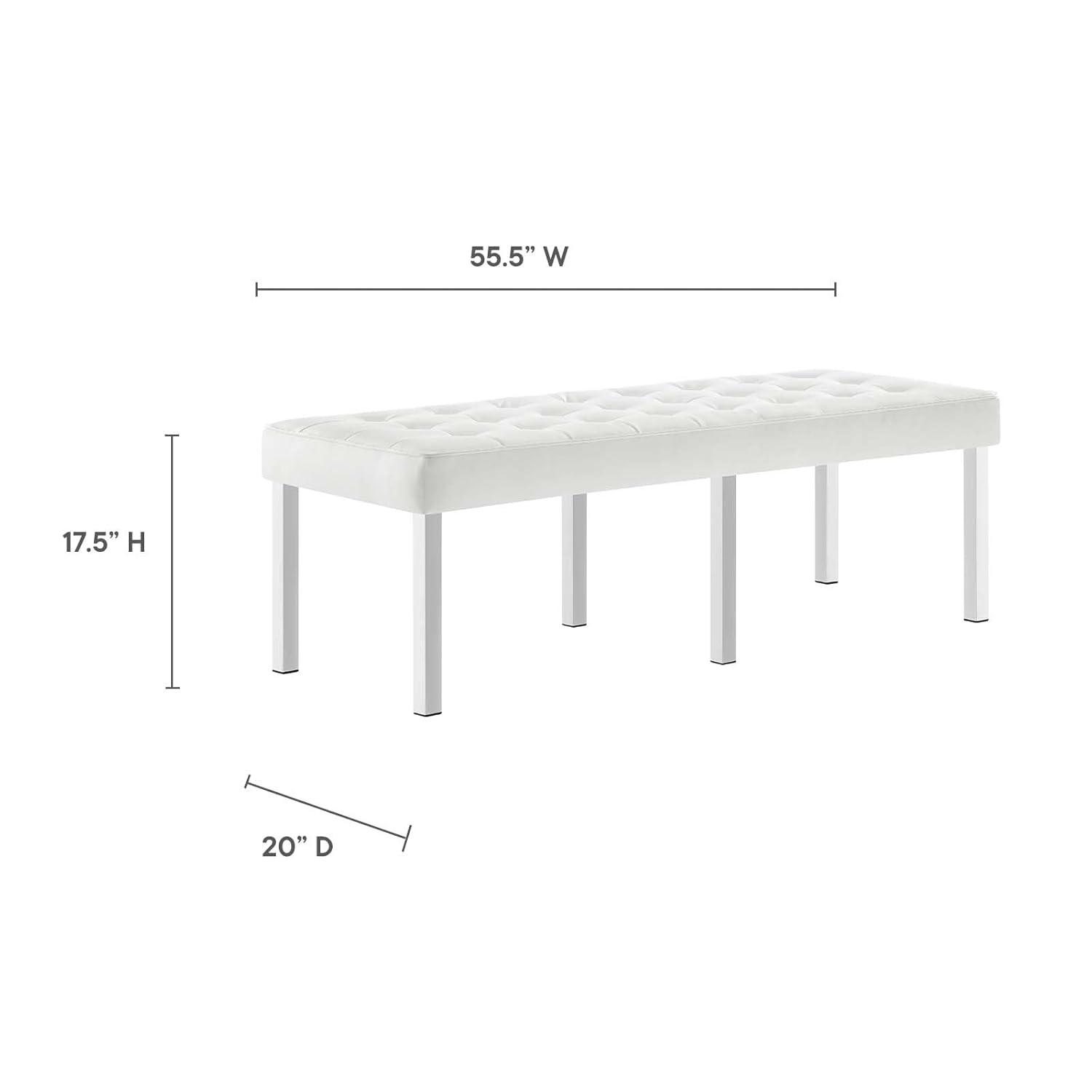 Modway Loft Tufted Vegan Leather Bench by Modway