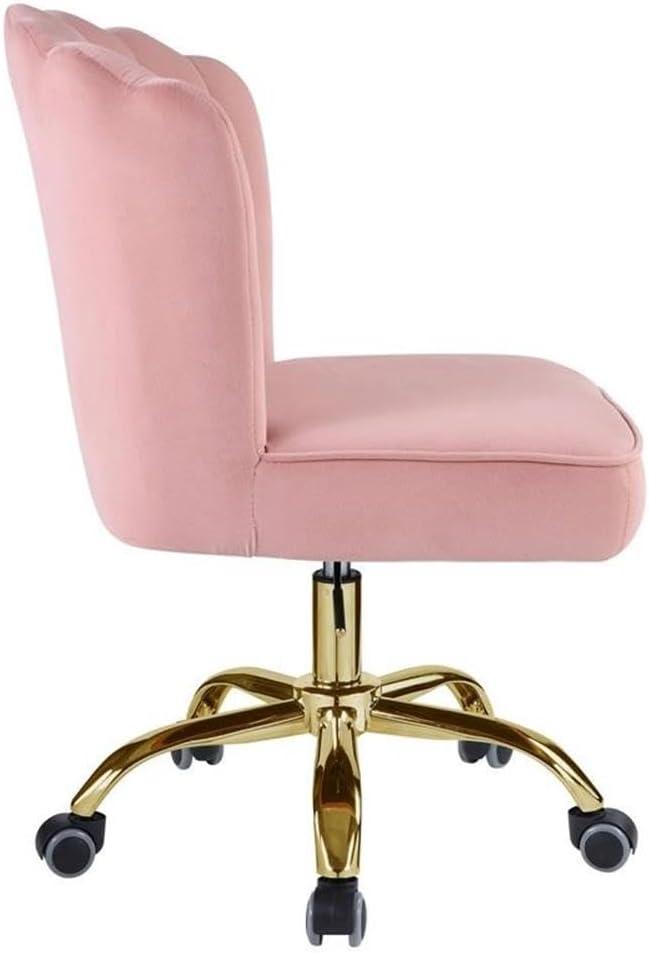 ACME Moyle Office Chair in Rose Quartz and Gold