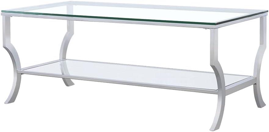 Coaster Contemporary Glass Top Rectangular Coffee Table in Clear