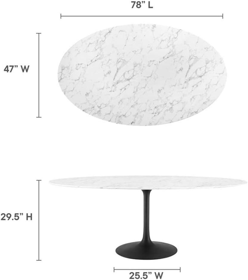 Modway Modway Lippa Oval Artificial Marble Dining Table