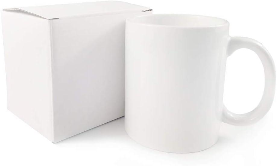 White Ceramic 11oz Sublimation Blank Coffee Mugs, 36-Pack