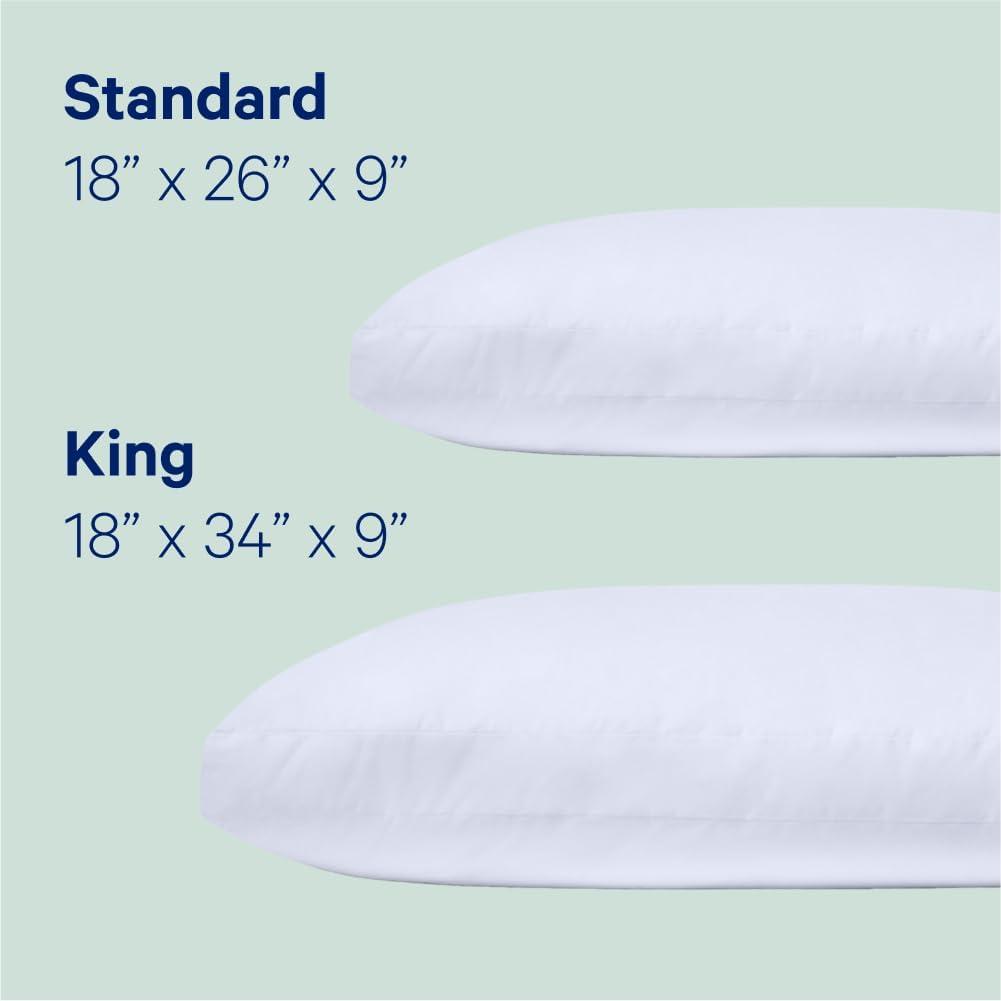 Standard White Cotton Pillow with Microfiber Fill