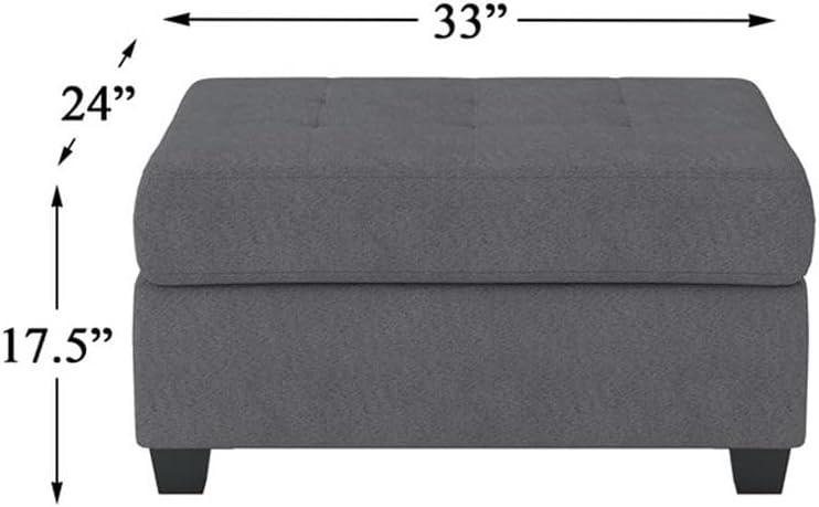 Lexicon Maston Microfiber Ottoman with Storage in Chocolate
