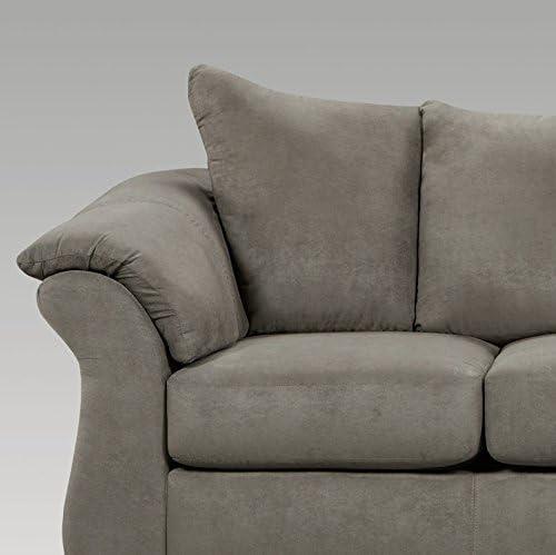 Roundhill Furniture Aruca Sensations Grey Microfiber Sofa and Loveseat Set