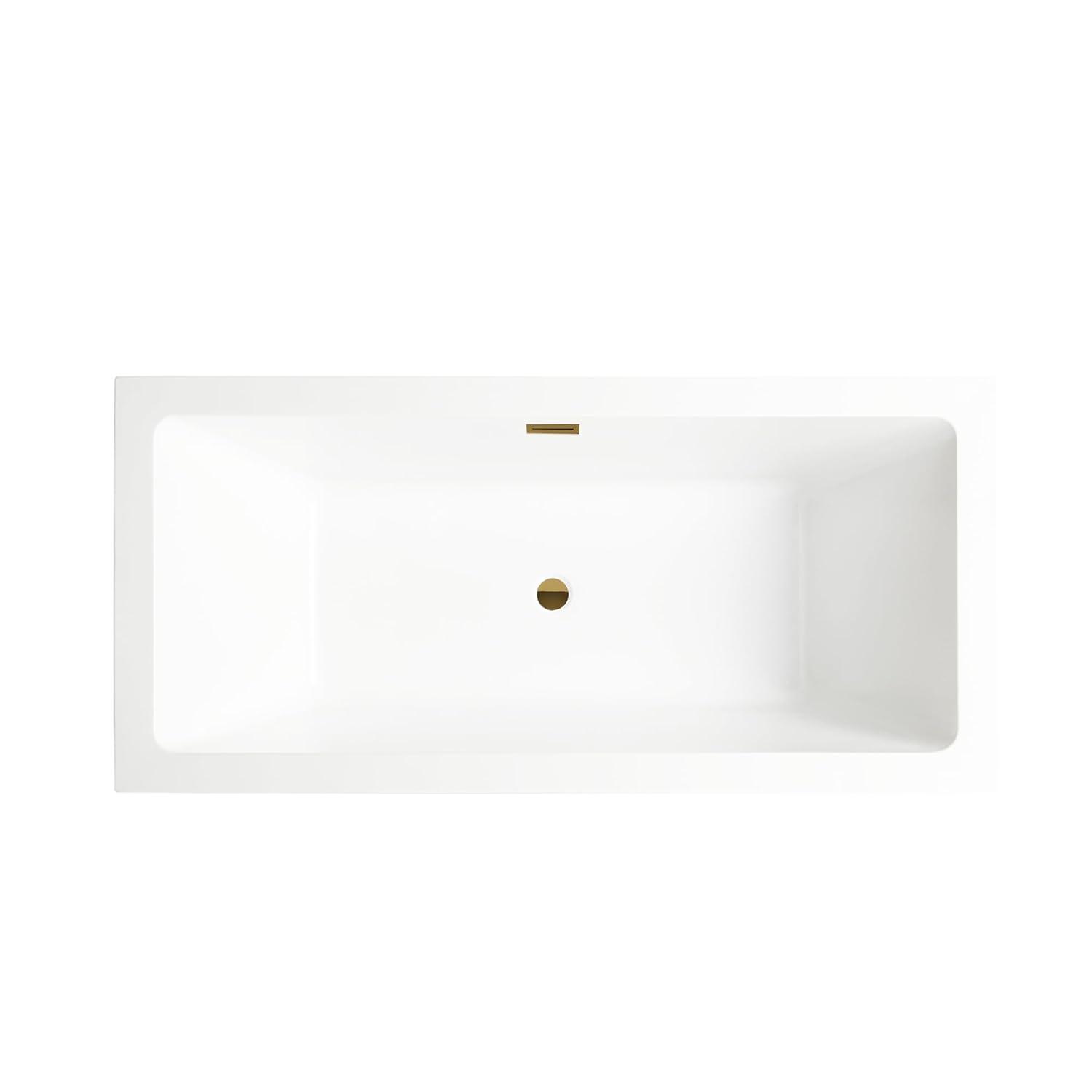 Vanity Art Elena 59" x 30" Freestanding Soaking Acrylic Bathtub VA6814-S-TG