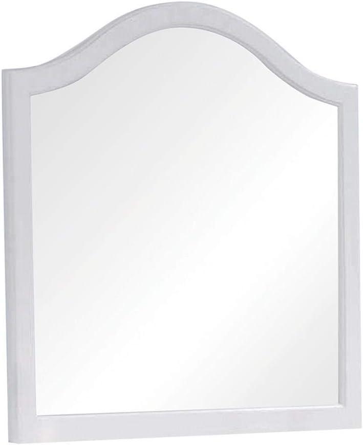 White Transitional Rectangular Kids Dresser Mirror