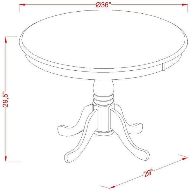 Linen White Round Wooden Dining Table with Pedestal Base