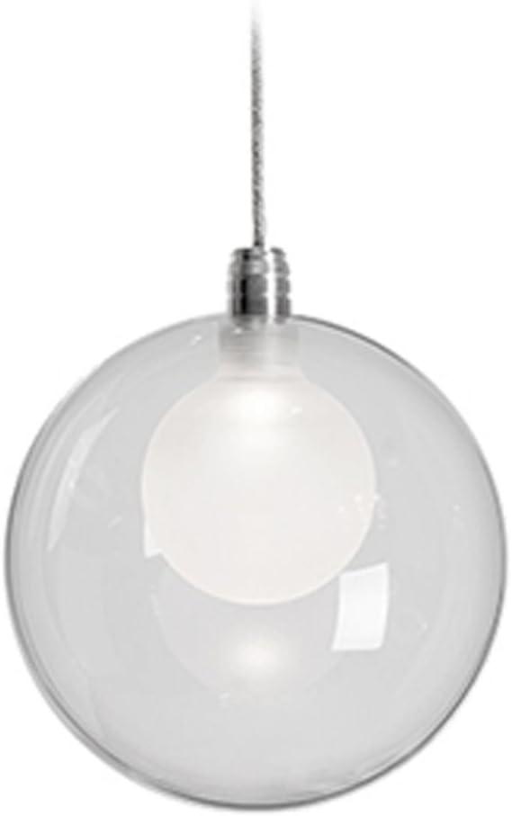 Chrome LED Single Pendant with Clear and Frosted Glass