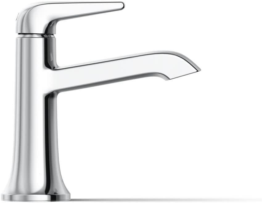 Polished Chrome Single Hole Bathroom Sink Faucet with Pop-Up Drain