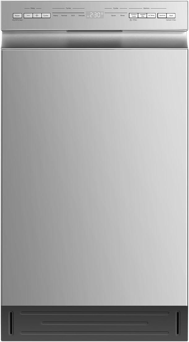 Midea Built-in Dishwasher with 8 Place Settings, 6 Washing Programs, Stainless Steel Tub, Heated Dry, Energy Star, MDF18A1AST, Stainless Steel