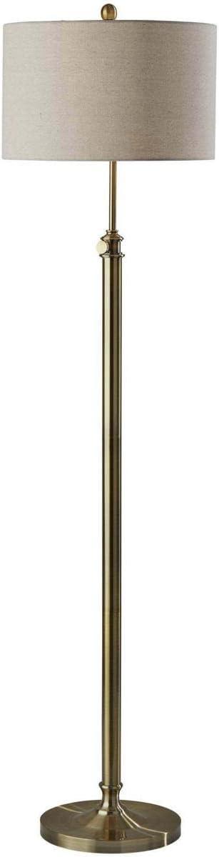 Barton Floor Lamp Antique Brass - Adesso: Modern Adjustable Height, Metal Body, Polyester Shade