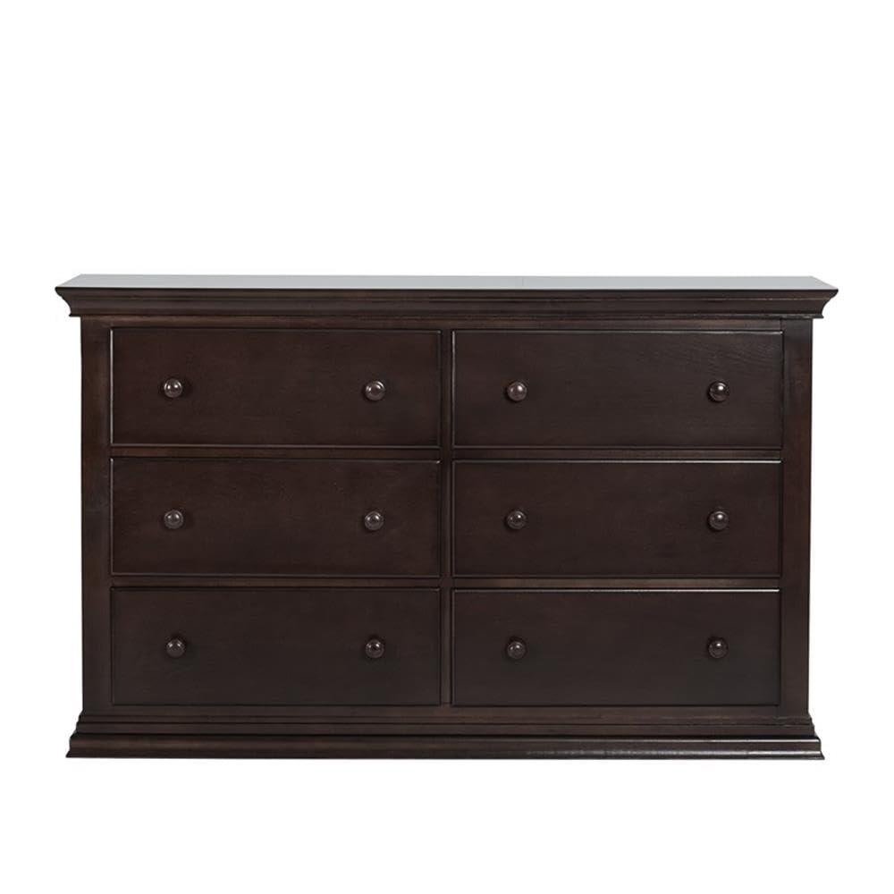 Universal Large Hardwood Fully Assembled 6 Drawer Double Dresser