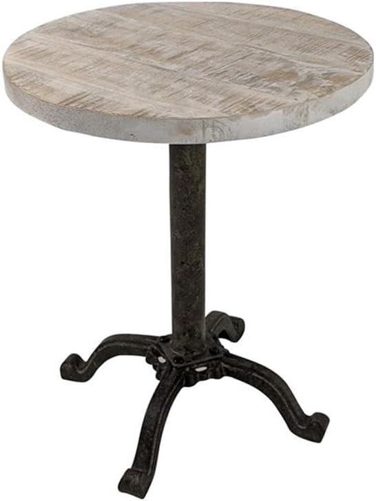 Carolina Living Colton Adjustable Vintage Table Natural Driftwood/Aged Iron: Mango Wood, Iron Frame, 30 Day Warranty