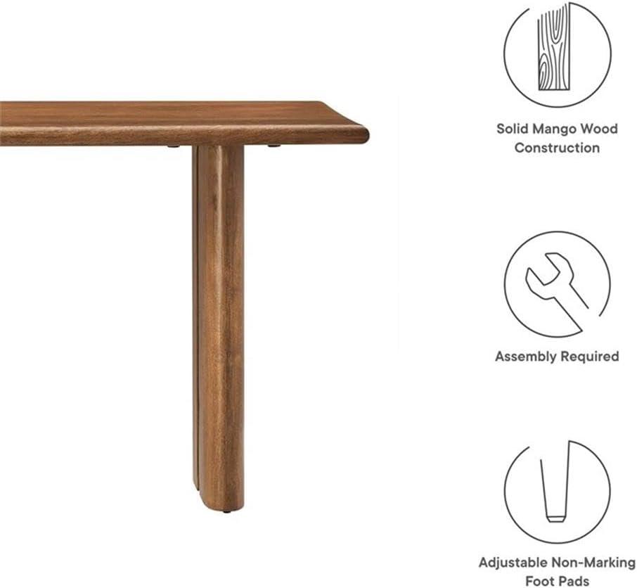 Modway Amistad 46" Solid Wood Bench, Walnut