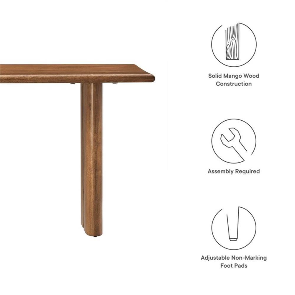 Modway Amistad 46" Solid Wood Bench, Walnut