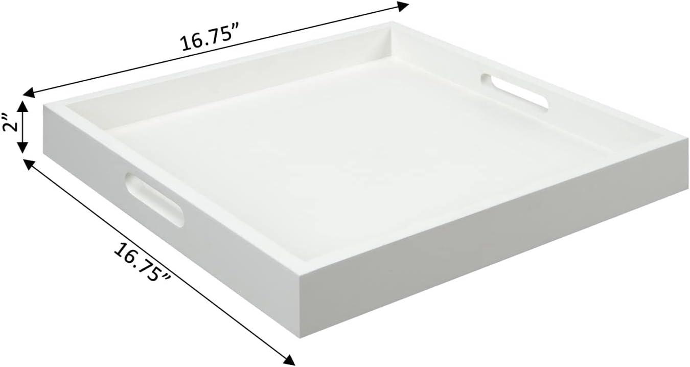 White MDF Palm Beach Tray with Cut Out Handles