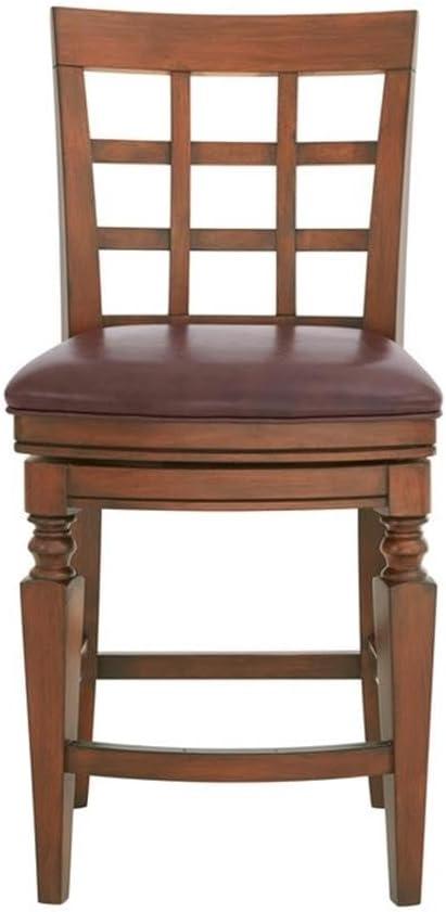 Napa Solid Rubber Wood Counter Height Swivel Stool With Back