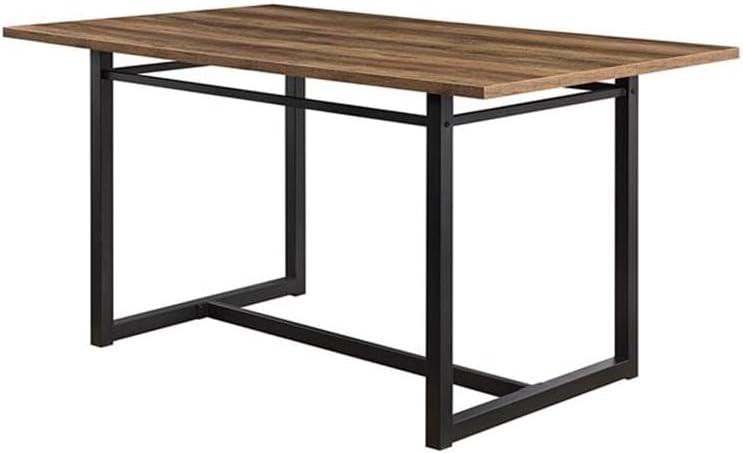 Pemberly Row 60" Contemporary Wood and Metal Dining Table - Rustic Oak / Black