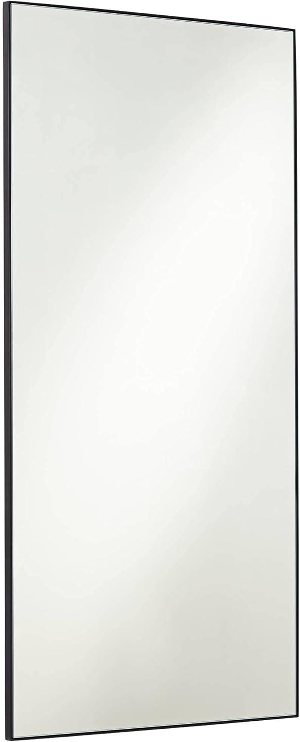 Noble Park Aryn Rectangular Vanity Accent Wall Mirror Modern Matte Black Iron Frame 20" Wide for Bathroom Bedroom Living Room Office House Entryway