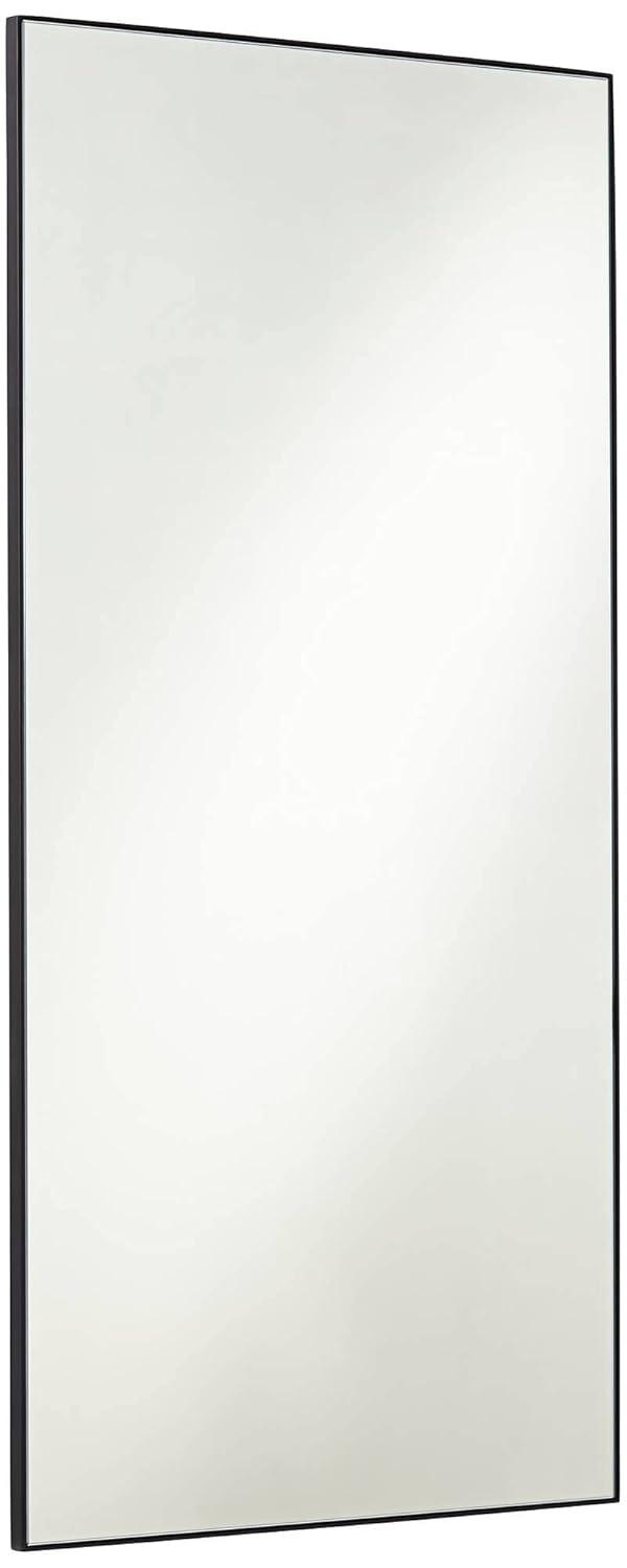 Noble Park Aryn Rectangular Vanity Accent Wall Mirror Modern Matte Black Iron Frame 20" Wide for Bathroom Bedroom Living Room Office House Entryway
