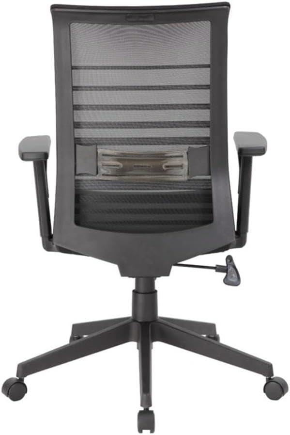 Linear Mesh Task Chair Black - Boss Office Products: Synchro-Tilt, Adjustable Arms, 275lbs Capacity
