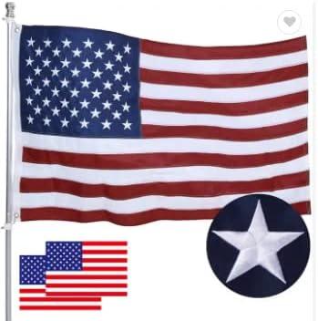 American flag USA flag 3x5FT-Embroidered Stars Flag Double Stitched Sewn Stripes Outdoors Indoors Heavy Duty flag Brass Grommets Banner