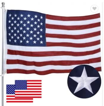 American flag USA flag 3x5FT-Embroidered Stars Flag Double Stitched Sewn Stripes Outdoors Indoors Heavy Duty flag Brass Grommets Banner