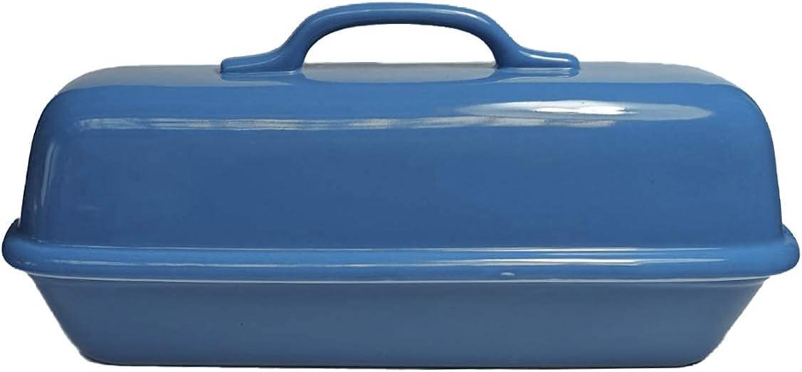 Sassafras Superstone® Covered Bread Baker with Lid - Bisque Glazed Exterior and Unglazed Interior Stoneware Bakeware - Bakes an Artisan Italian Bread with Crusty Crust and a Light Crumb