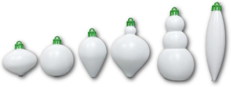 Shatterproof White Plastic Christmas Ornament Set