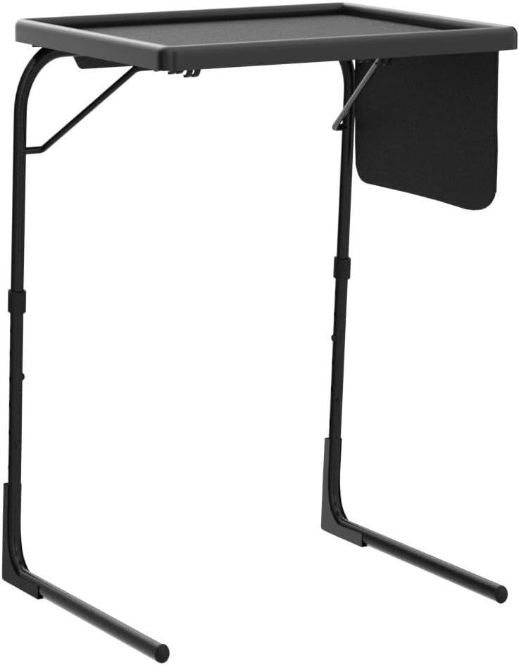 Totnz TV Tray Table, Folding TV Dinner Table Comfortable Folding Table with 3 Tilt Angle Adjustments for Eating Snack Food, Stowaway Laptop Stand,Black