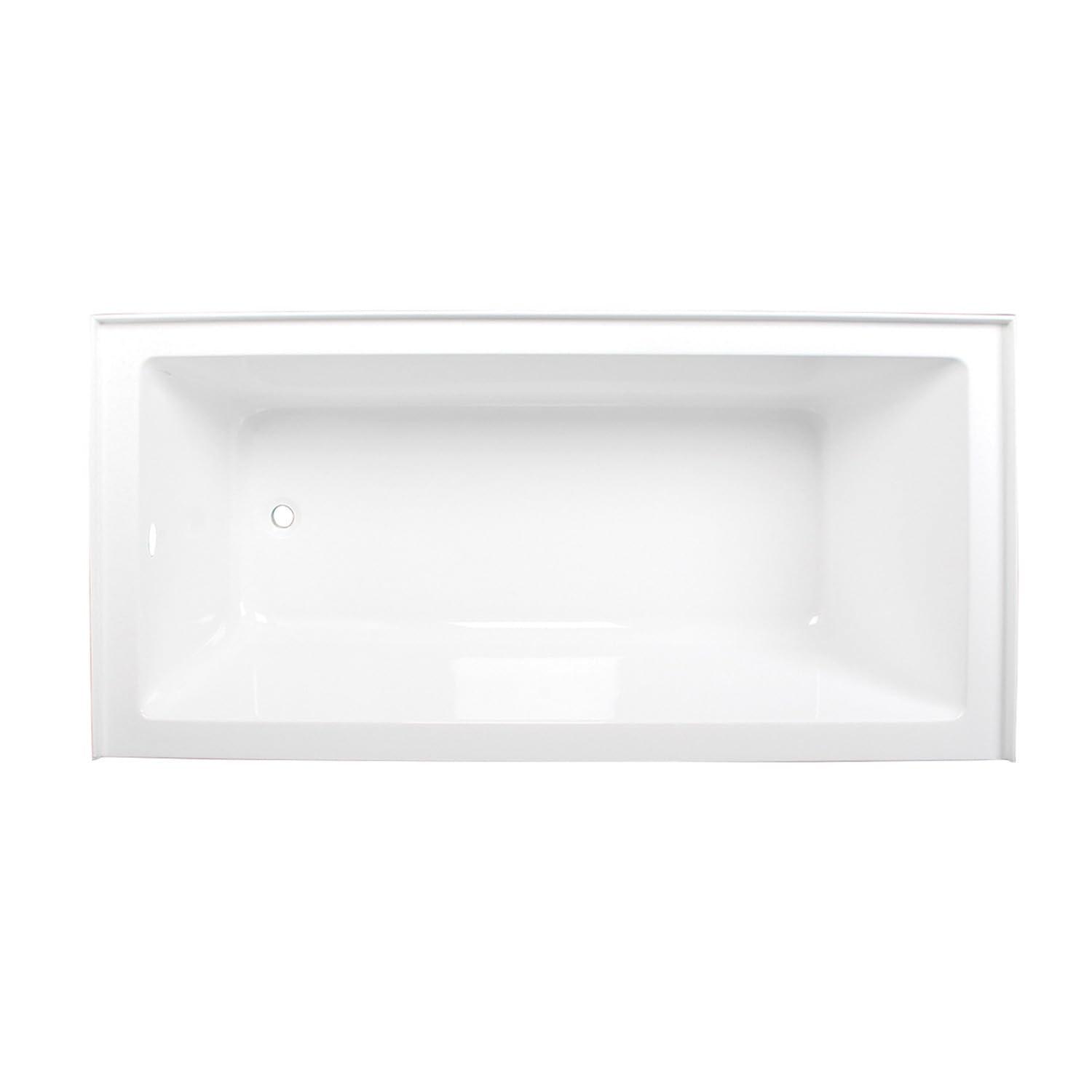 Kingston Brass Aqua Eden 66-Inch Acrylic Rectangular 3-Wall Alcove Tub