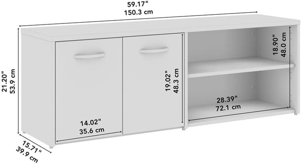 Bush Business Furniture Studio C Low Storage Cabinet with Doors and Shelves