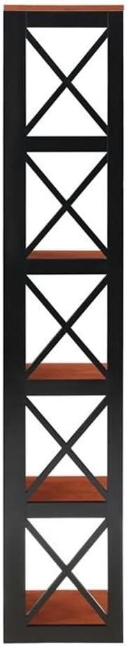 Convenience Concepts Oxford 5 Tier Corner Bookcase, Cherry and Black