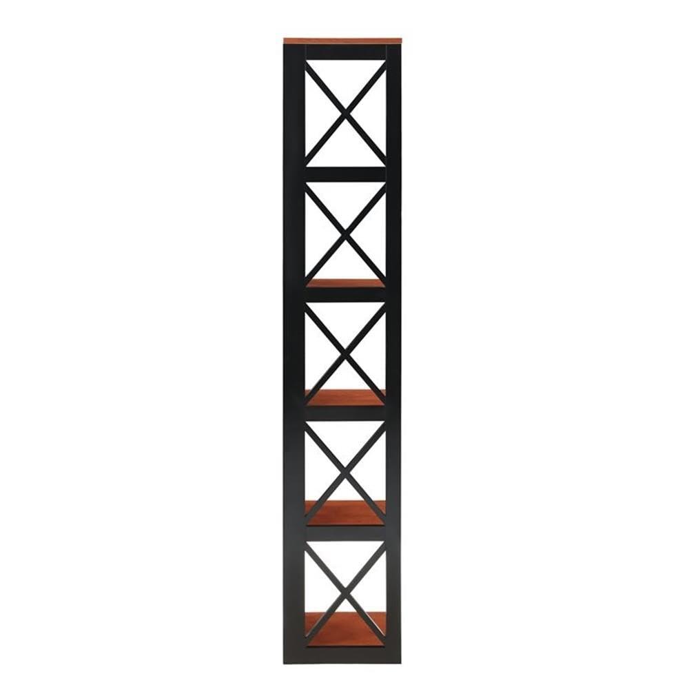 Convenience Concepts Oxford 5 Tier Corner Bookcase, Cherry and Black
