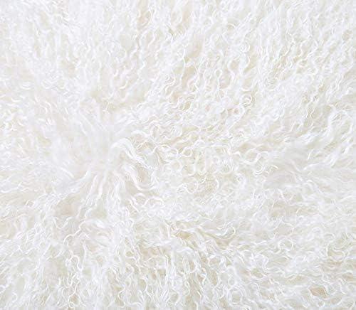 Genuine Mongolian Tibetan Lamb Sheepskin Wool Area Rug Real Carpet Curled Fur Pelt Throw Soft Plush Home Decorative 2ft x 3.4-3.6Ft